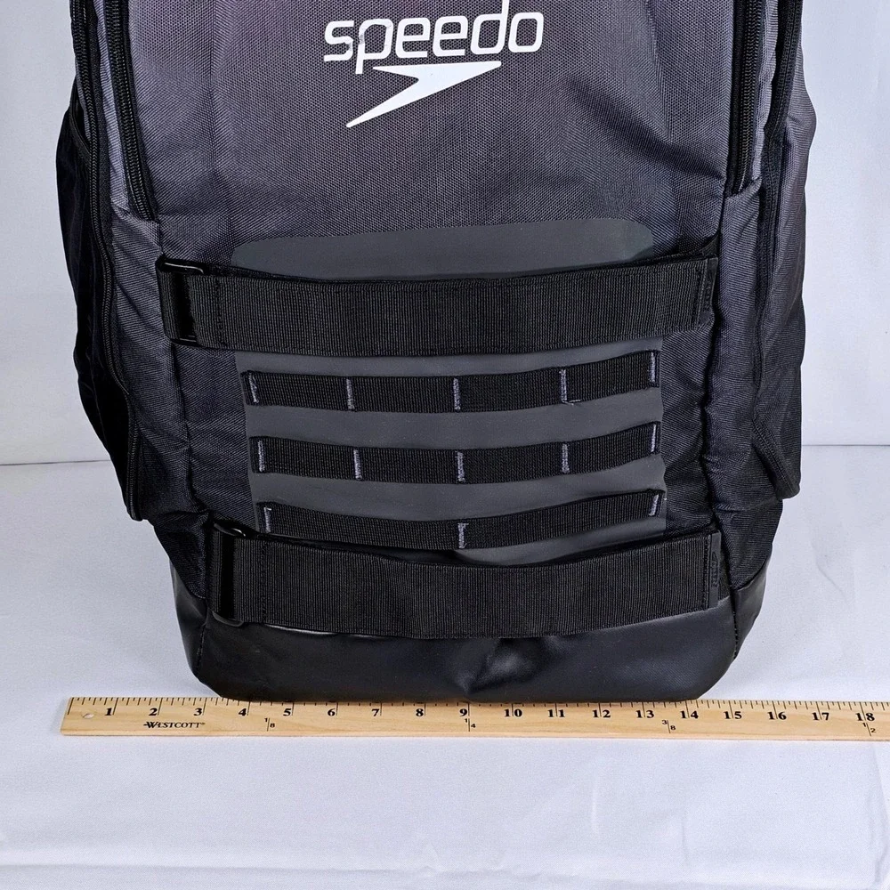 Speedo Team Stereo Backpack Charcoal Black Swim Gear Bag Training Rucksack